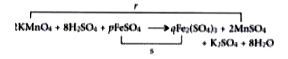 For the given redox reaction :      Identify p, q, r and s.