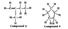 The structural formulae of compounds Q and R are shown below:        Which statement about compounds Q and R is correct?