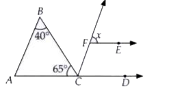 In the given figure if AB||CF and CD||EF, then find the value of x