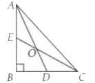 In the fig AD and CE are the angle bisectors of /a and /C respectively. If /ABC=90^(@), then find /AOC.