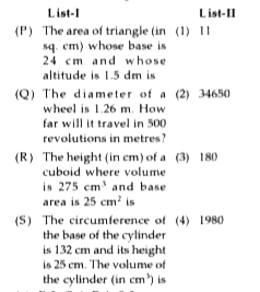 In this section, each question has two matching lists. Choices for the correct combination of elements from List-I and List-II are given as options (a), (b), (c )  and (d) out of which one is correct.   Match the following lists: