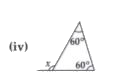 Find the value of the unknown exterior angle x in the following diagrams :