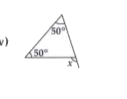 Find the value of the unknown exterior angle x in the following diagrams :