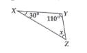 Find the value of unknown x in the following diagrams :