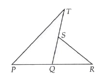 In the given figure , if angleR = 43^(@) , angleRST = 94^(@) and angleT = 32^(@) ,