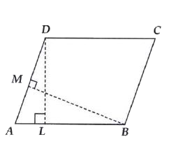 DL and Bm are the heights on sides AB and AD respectively of parallogram ABCD If the area of the parallelogram is 1470 cm^(2), AB = 35 cm and AD = 49 cm, find the length of BM and DL.