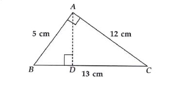 Delta ABC is right angled at A AD is perpendicular to BC. If AB = 5 cm, BC = 13 cm and AC = 12 cm, find the area of Delta ABC. Also find the length of AD.