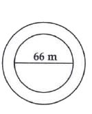 A circular flower bed is surrounded by a path 4 m wide. The diameter of the flower bed is 66 m. What is the area of this path ? (pi =3.14)