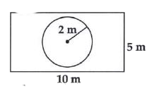 The adjoining figure represents a rectangular lawn with a circular flower bed in the middle. Find :        the area of the lawn excluding the area of the flower bed