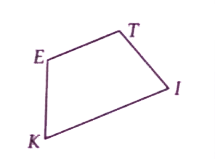 In the given quadrilateral KITE, name all the pairs of    adjacent angles