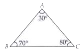 Assertion : Delta ABC is an acute angled triangle, angle A, angle B and angle C are less than 90^(@)      Reason : Triangles are classified according to the sides and the angles.