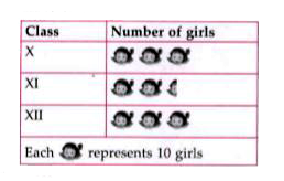 The given pictograph shows the number of girls in class X-XII.       There are  girls in class X-XII.