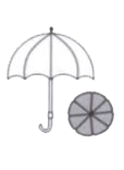 An umbrella has 8 ribs which are equally spaced ( see figure). Assuming umbrella to be a flat circle of radius 45 cm, find the area between the two consecutive  ribs of the umbrella.