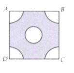 From each corner of a square of side 4 cm a quadrant of a circle of radius 1 cm is cut and also a circle of diameter 2 cm is cut as  shown in the figure. Find the area fo the remaining portion of the square.