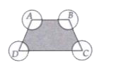 In the given figure (not drawn to scale), ABCD is a trapezium with AB |\|DC AB = 18 cm, DC = 32 cm and distance between AB and DC= 14 cm. If arcs of equal radii 7 cm with centres A, B, C and D have been drawn, then find the area of the shaded region.