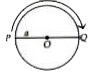 A boy starts running from a certain point P and goes round a circle of radius a and reaches Q, exactly at the other side of the point P as shown in figure. The distance covered by the boy would be