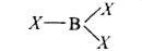 BX(3) में B - X दुरी उस दुरी की तुलना कम होती है जिसे सैद्धान्तिक रूप से अपेक्षित किया जाता है क्योकि   (X = F, C1, Br, I)