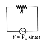 वोल्टता V=V(m)sinomegat के एक ए.सी. श्रोत को चित्रानुसार प्रतिरोध R में जोड़ा जाता है | इस परिपथ के लिए धारा एवं वोल्टता के मध्य कला सम्बन्ध है -