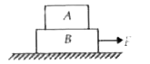 चित्र में, फर्श तथा गुटके B के मध्य घर्षण गुणांक 0.1 है। गुटके B व A के मध्य घर्षण गुणांक 0.2 है। A का द्रव्यमान m//2 व B का द्रव्यमान m है। गुटके B पर क्षैतिज बल F अधिकतम कितना लगाया जा सकता है ताकि दोनों गुटके एक साथ खिसके?