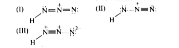 Which of the following structures of hydrazoic acid molecule is not expected to be canonical form?