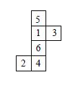 When the given figure is folded to form a cube, find the number on the face opposite to the face having number 3.