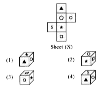 Choose the box that is similar to the box formed form the gien Sheet (X) of paper.