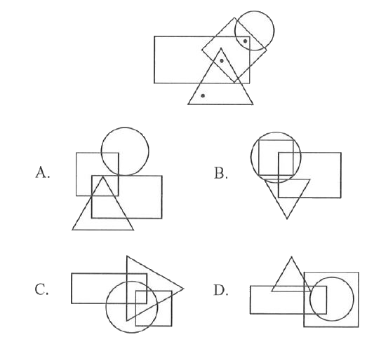 Select a figure from the options which satisfies the same conditions of placement of the dots as in the given figure.