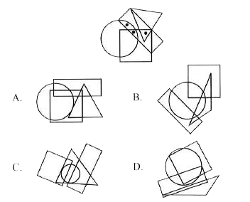 Which of the following options satisfies the same conditions of placement of the dots as in the givens figure