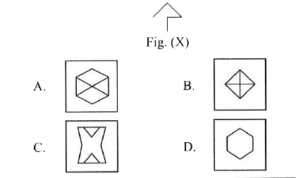 Select a figure from the options in which Fig.(X) is exactly embedded as one of its parts.