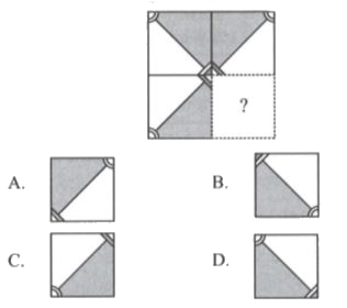 Select a figure from the options which will complete the pattern in the given figure.