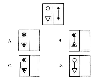 A square transparent sheet with a pattern and a dotted line on it is given. Find the figure from the options as to how the pattern would appear when the transparent sheet is folded along the dotted line.