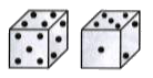 Two positions of a dice are shown below. How many dots will be on the face opposite to the face having 2 dots ?