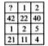 Find the missing number, if a certain rule is followed either row-wise or column-wise.