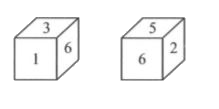 Two positions of a dice are shown here . Which of the following will be at the top when 4 is at the bottom ?