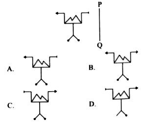 Select the correct mirror image of the given figure, if the mirror is placed along PQ.