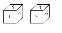 Two positions of a dice are shown here. Find the number on the face opposite to the face having number 1.