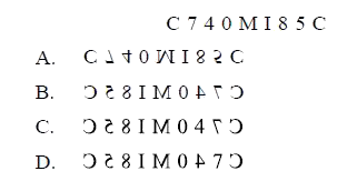 Select the correct mirror image of the given combination of letters and numbers.