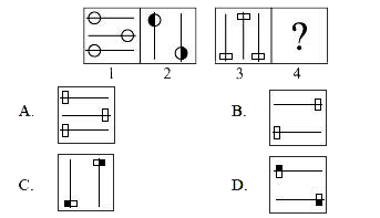 There is a definite relationship between figures 1 and 2. Establish a similar relationship between figures 3 and 4 by selecting a suitable figure from the given options that would replace the (?) in fig. 4.