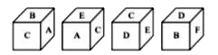 Four positions of a dice are given below. Which letter will be on the face opposite to the face having letter A?