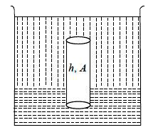A solid cylinder of height, cross sectional area A and density 1.40 xx 10^3