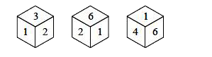 Three positions of a dice are given. Which of the following numbers will be on the face opposite to the face having number 6?