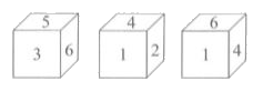 Three positions of a dice are shown. When 3 is at the bottom, which number will be on the top?