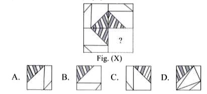 Which of the following figures will complete the pattern given in Fig. (X)?