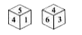 Two different positions of a dice are shown below. Find the number on the face opposite to the face having number 5.