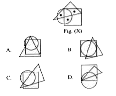 Select the figure from the options which satisfies the same condition of placement of dots as in Fig. (X).