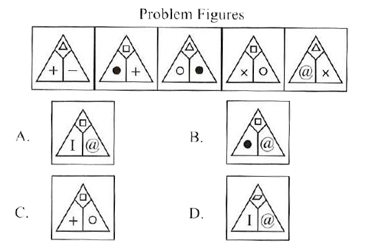 Select a figure from the options which will continue the series as established by the Problem Figures.