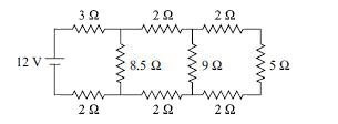 A circuit is shown in the figure.      What is the current through 3 Omega resistance?