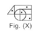 Select a figure from the options which satisfies the same conditions of placement of the dots as in Fig. (X).
