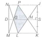 The given figure (not drawn to scale ) is a square .NJ = 20 cm . LM = 4 cm  and PJ = 16 cm. Find the area of the shaded region.