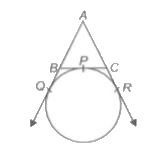 In the given figure, a circle touches the side BC of DeltaABC  at P and touches AB and BHRC AC produced at Q and R respectively. If AQ = 5 cm, then find the perimeter of DeltaABC.